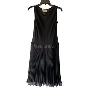 Evan Picone Black Midi Dress 4‎ Sheer Drop Waist Whimsigoth Fairy Grunge Hoco